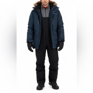 Men Polar Edge Ski Pant with Suspender Water Resistant Snow Bids in black Size M